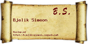 Bjelik Simeon névjegykártya